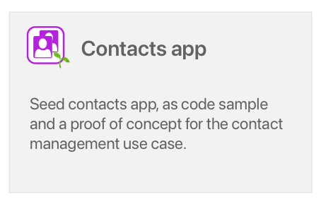 Seed apps - Contacts app