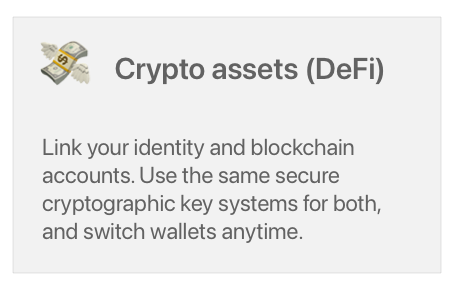 Consumer use cases - Crypto assets (DeFi)