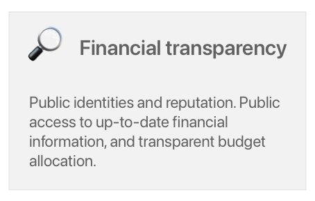 Institution use cases - Financial transparency